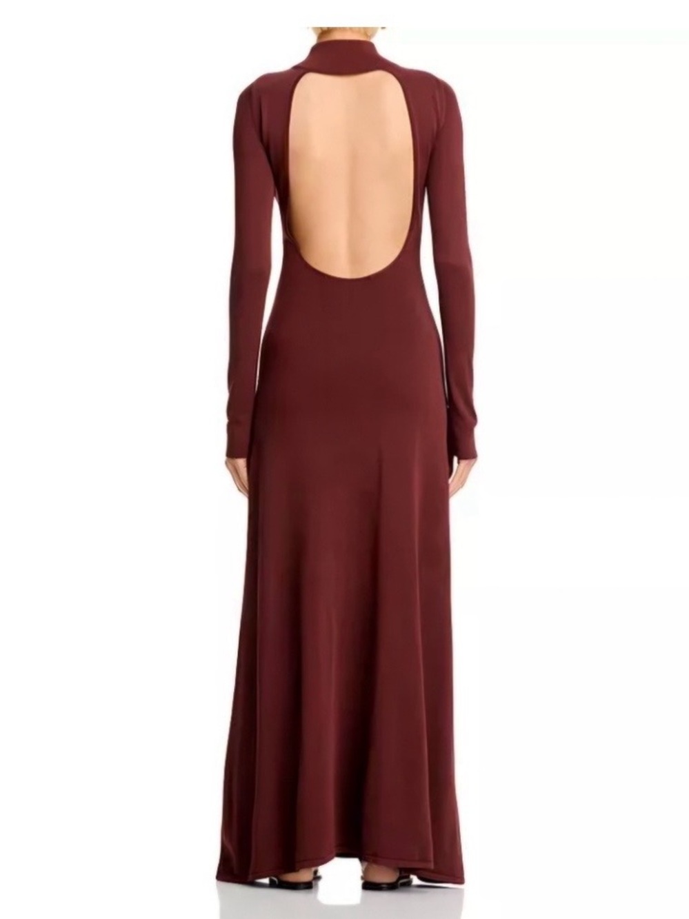 SOLID & STRIPED Long-Sleeve Maxi Dress in Chocolate Brown